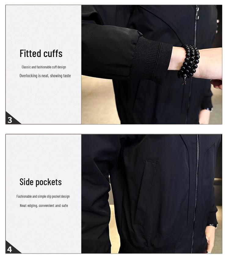 Men's Trendy Baseball Collar Bomber Jacket for Spring/Autumn 2025