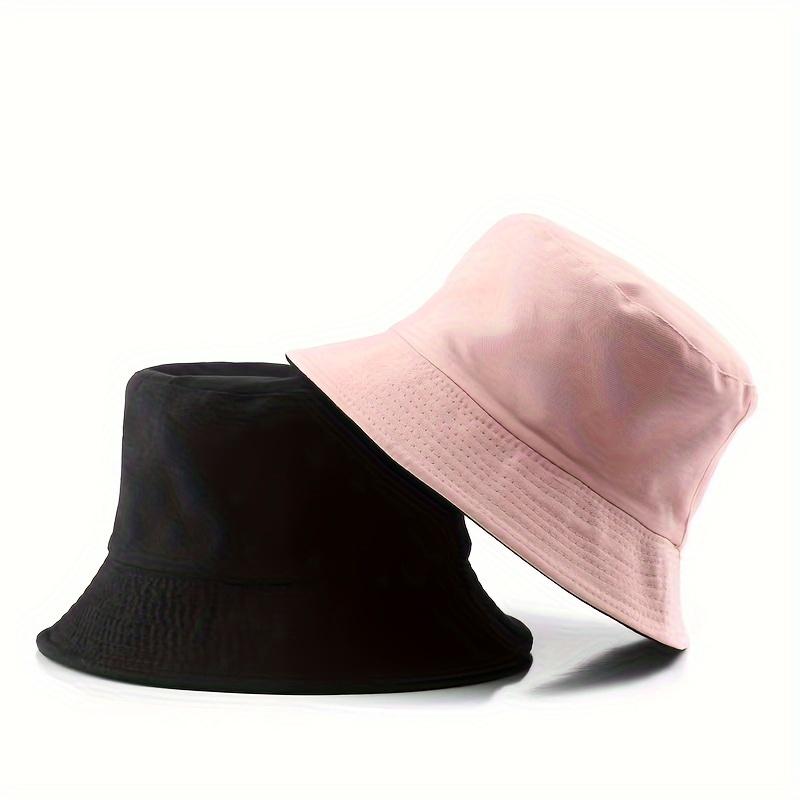Unisex Reversible Bucket Hat With Double-Layered Fabric For Sun Protection