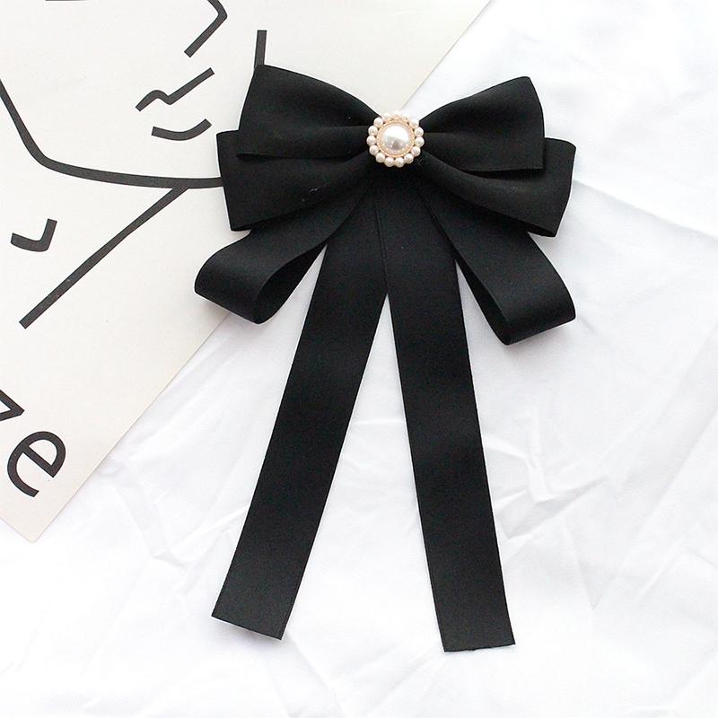 Shirt Bow Brooch Tie Women'S Black College Student School Uniform Graduation Temperament Collar Pin