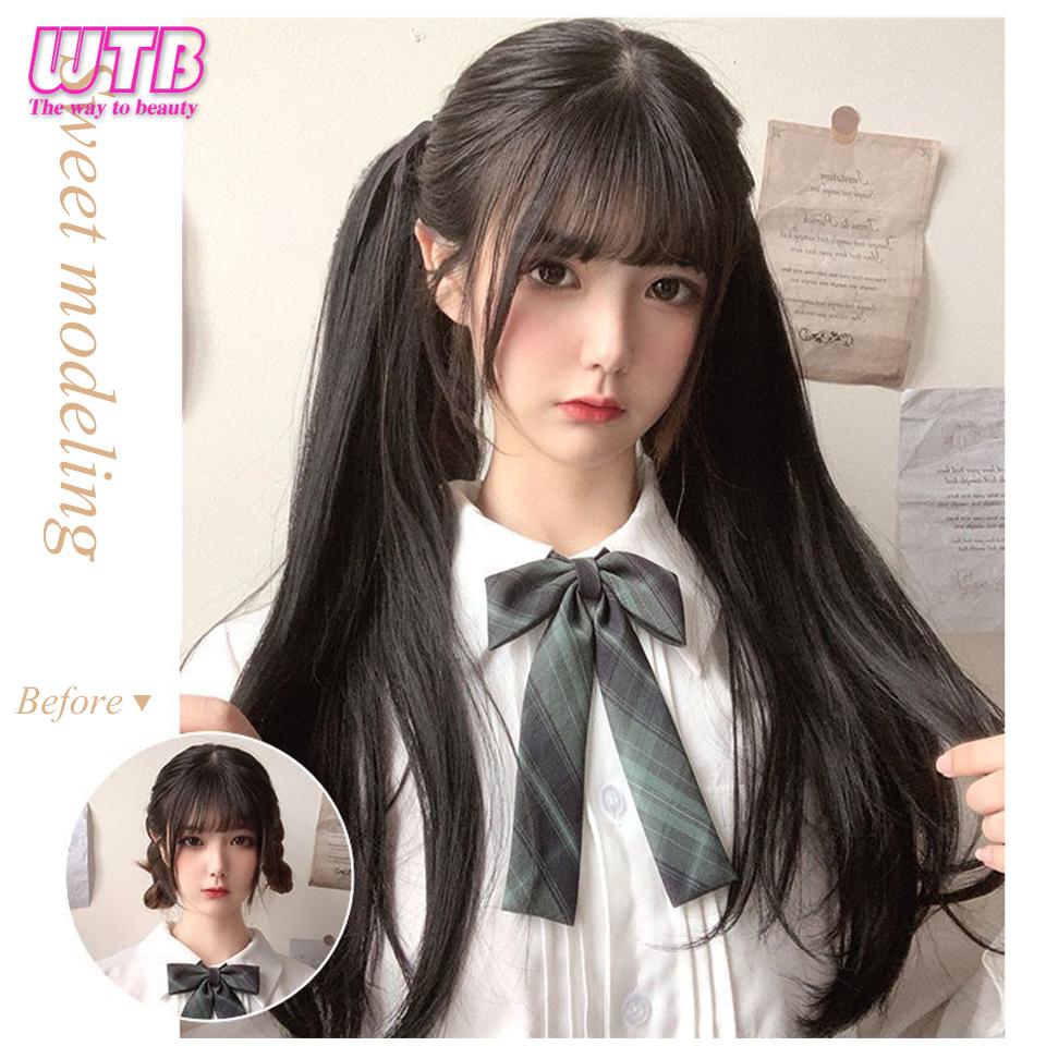 WTB Synthetic Hair Fiber Heat-Resistant Curly Hair With Ponytail Fake Hair Chip-in Hair Extensions Pony Tail Wig With Braids