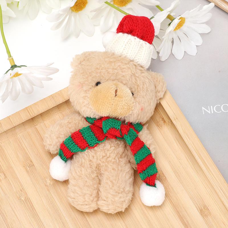 Christmas Teddy Bear with Scarf: Bouquet, Gift Box, Party Favor, Cake Decoration