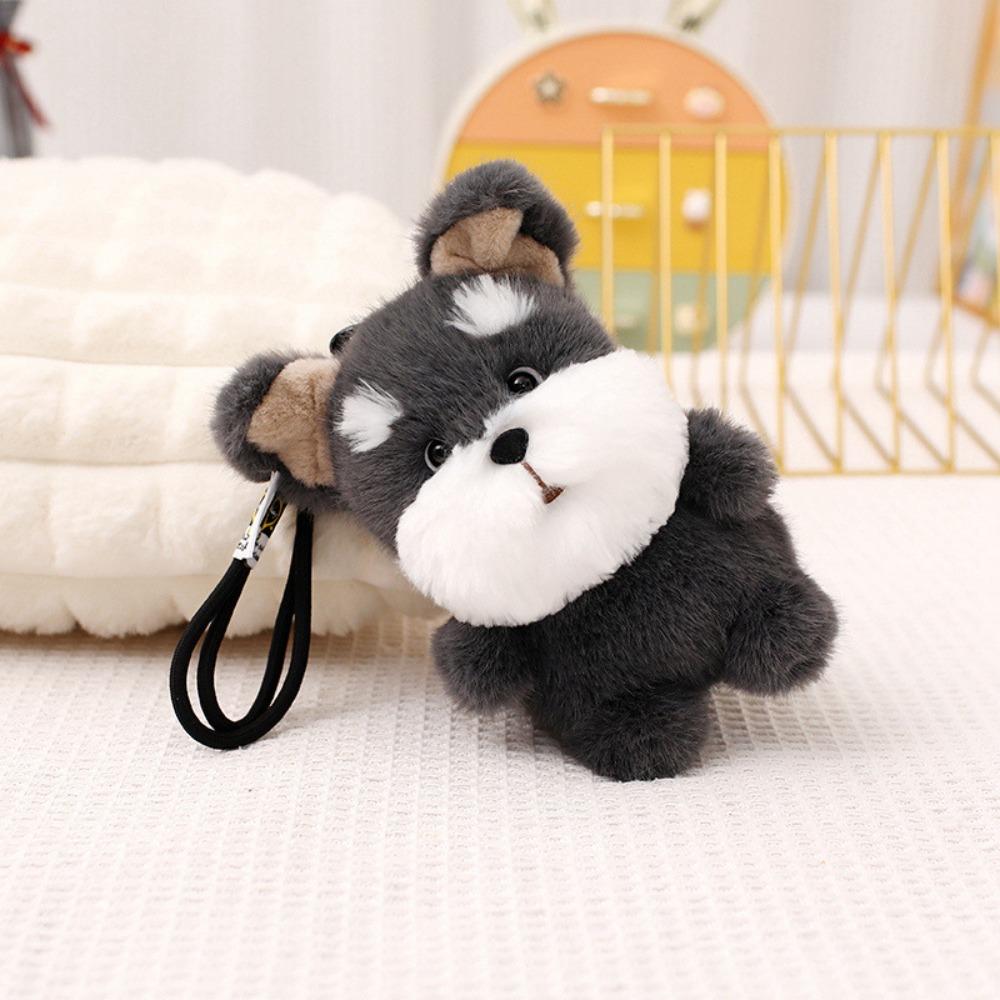 Stuffed Animal Husky Corgi Plush Schnauzer Dog Stuffed Keychain Dog Plush Pendant  Kids Toy