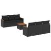 VidaXL Salon de Jardin avec Coussins 7 pcs, Canapés de Terrasse, Ensemble de Meubles de Patio, Mobilier d'Extérieur, Noir 3225789