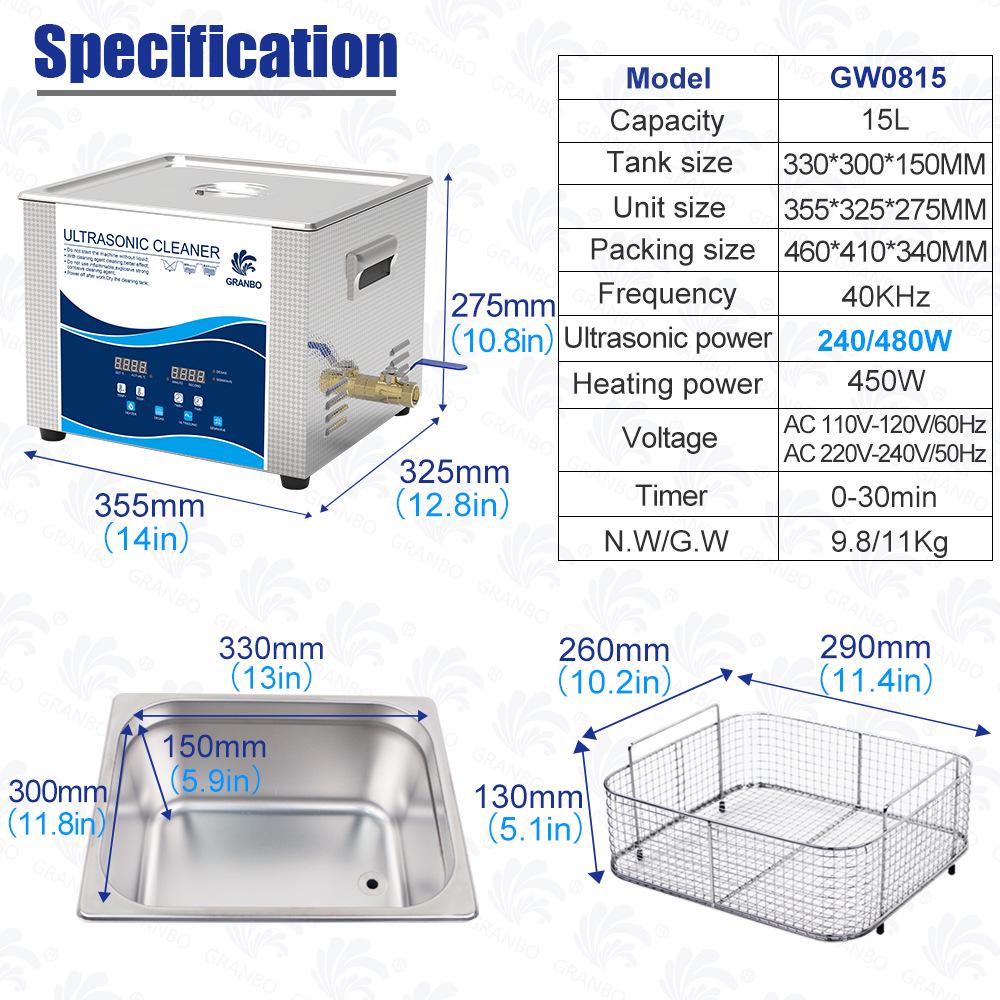 Industrial Ultrasonic Cleaner for Laboratory Use - High Power, Small Size, Ideal for Degreasing and Rust Removal