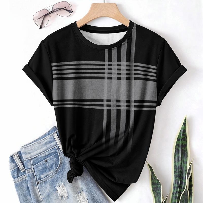 

Геометрическая Повседневная Спортивная Женская Футболка Летняя С Круглым Вырезом С Коротким Рукавом Абстрактная Свободная Дышащая Рубашка 6XL