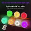 Rechargeable RGB 16-Color Magnetic Night Light with Remote Control for Bedroom