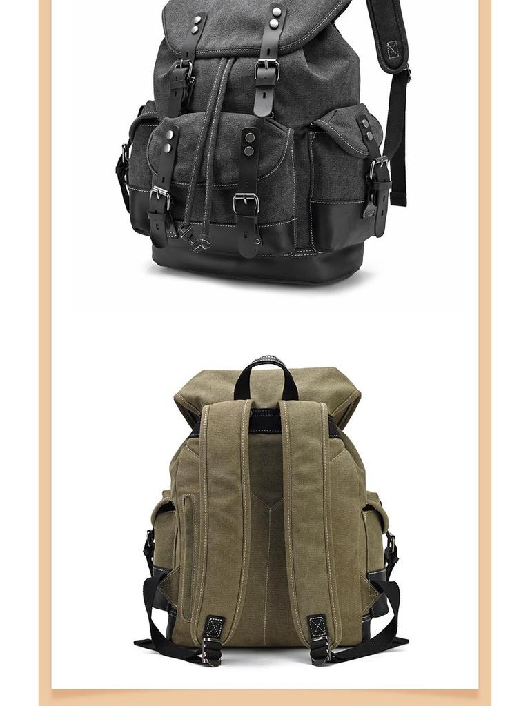 Retro European & American Canvas Travel Backpack - Large Capacity & Convenient for Mountaineering