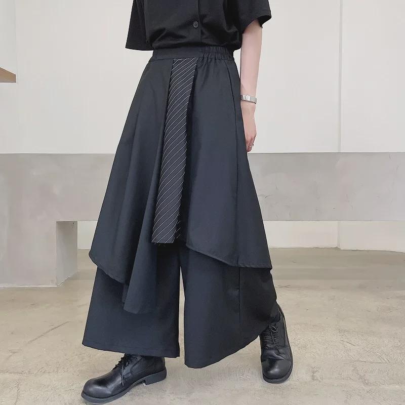 Yohji Yamamoto Men's Japanese-Style Ribbon Kendo Samurai Skirt Pants - Dark, Irregular Summer Design