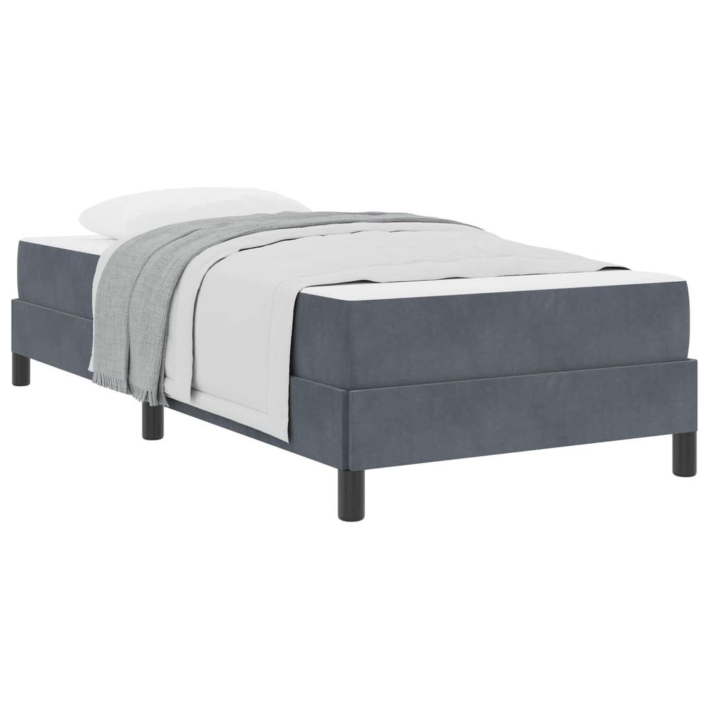 Box Spring Bed with Mattress Dark Gray 80 x 200 cm Fabric