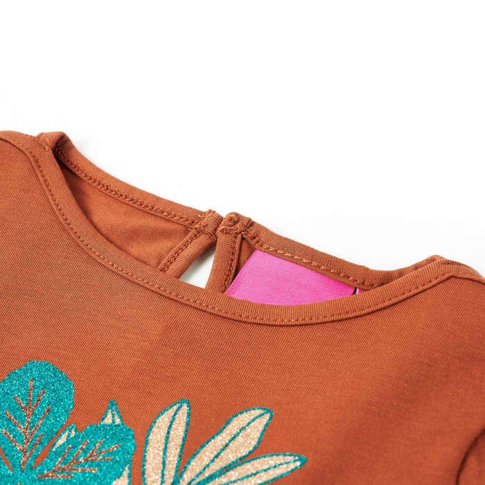 T-shirt enfants à manches longues cognac 92/104/116/128/140