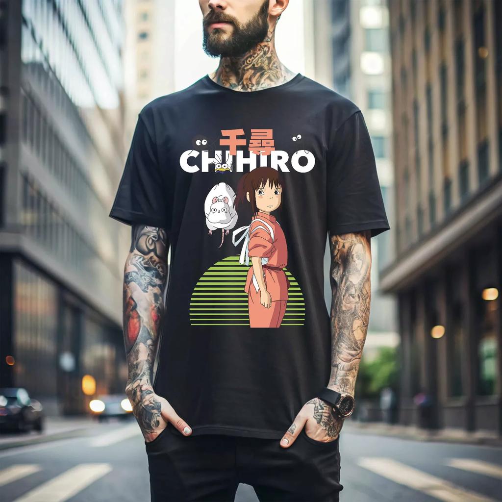 100% Cotton TOPS UNISEX TEES MENS WOMENS No-Face,Spirited Away,AnimeGhibli,Chihiro No Face Haku Anime,Unisex Shirt 368
