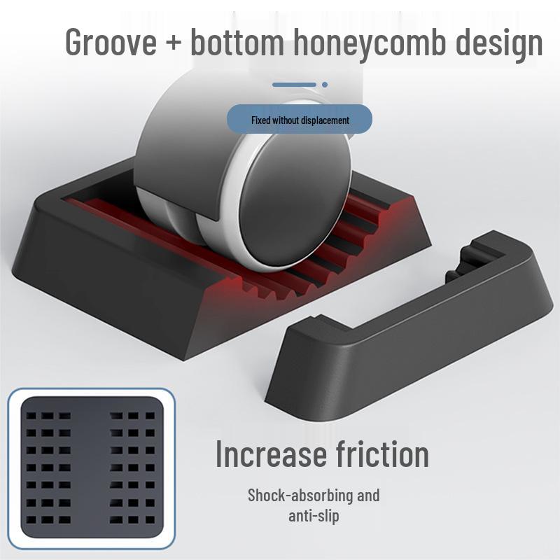 Black Rubber Anti-Slip Wheel Pad for Furniture, Chairs, and Baby Cribs