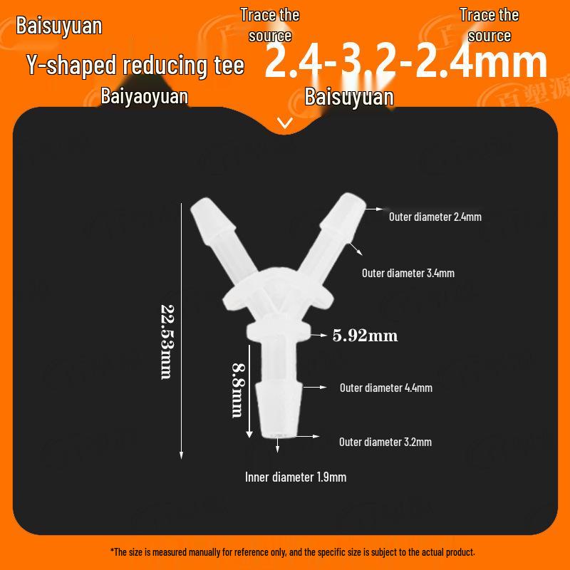 Y-Type Tee Barb Hose Connector for Water and Oxygen
