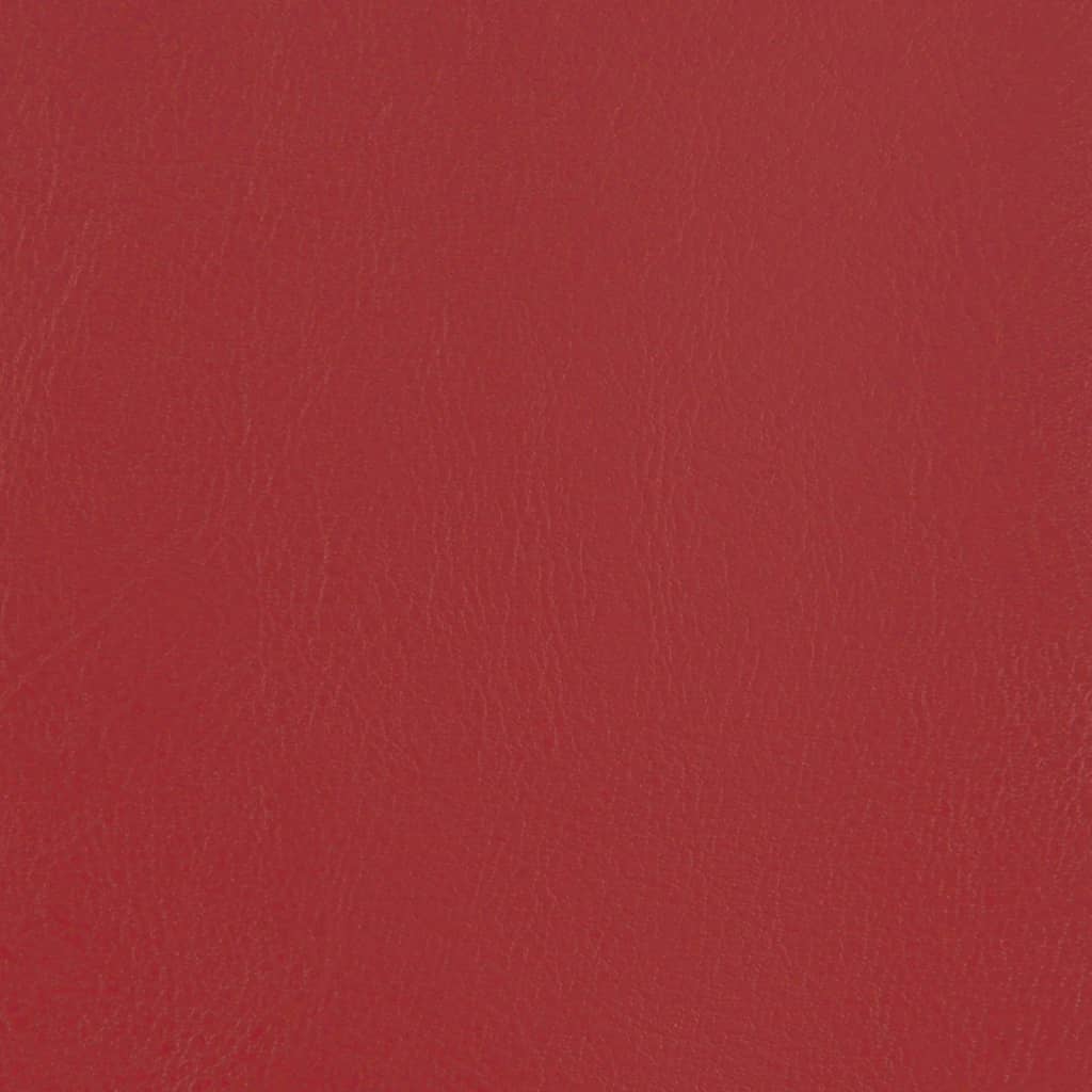 Club Armchair with Footstool Burgundy PU Leather