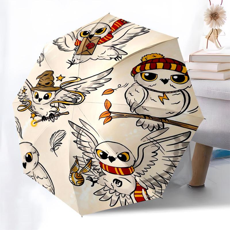 1pc Hogwarts Owl Collection Umbrella with Plastic Handle,Suitable for All Seasons Travel Outdoor Multi-functional UmbrellaDCS226