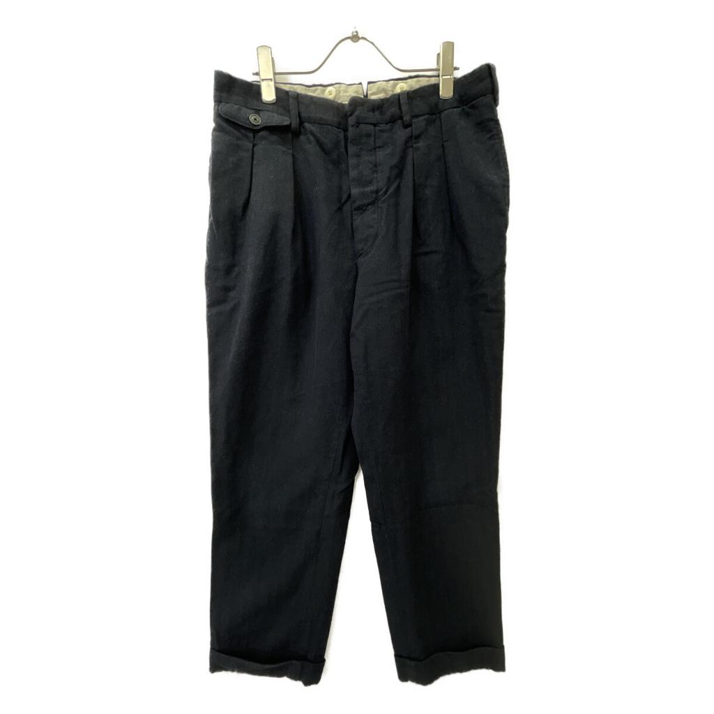 RRL Navy Wool Herringbone 2-Pleated Slacks Bottoms 32 NavyUsed