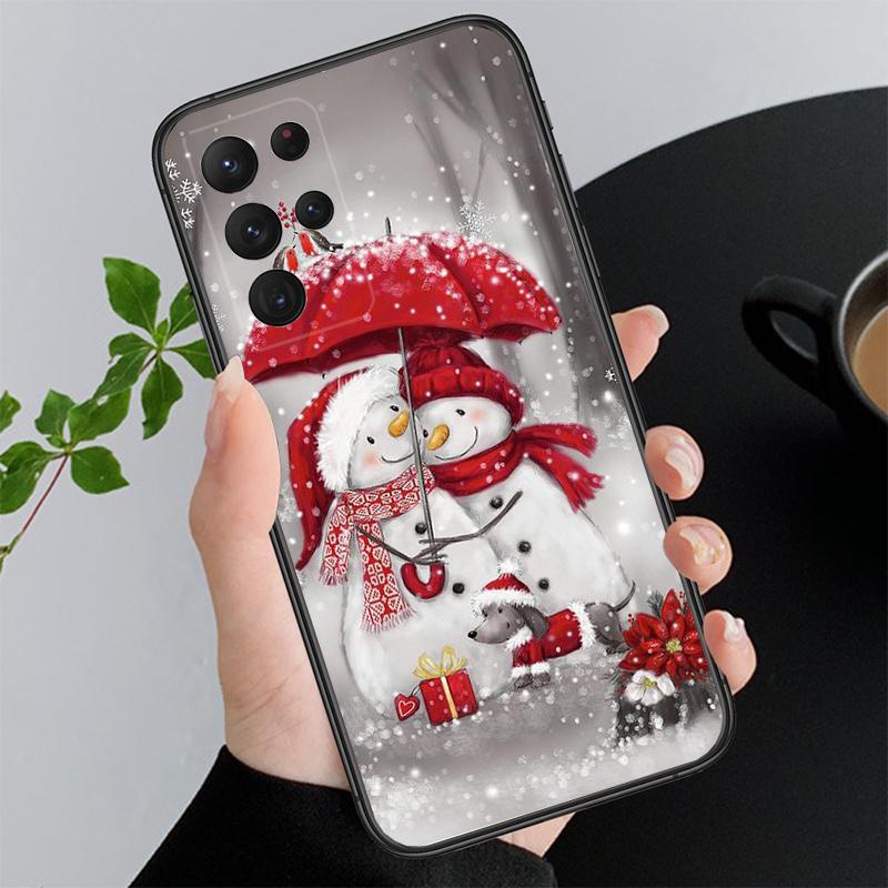 Phone Case For Samsung A55 A16 A56 A36 A35 A15 A53 A54 A33 A34 A25 A05S A52 A52S A14 A26 A71 Cute Snowman Christmas