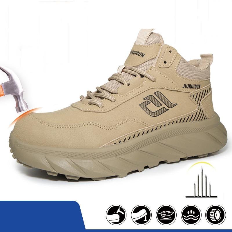 Plattform Sicherheitsschuhe Herren Stiefel leicht bequem Arbeitsschuhe Stahlkappenschuhe Durchstichsichere Sicherheitsstiefel Schutzschuh