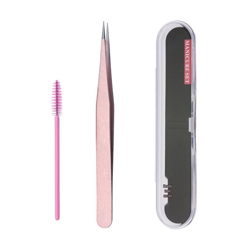 Nerezová ocel Zahnutá špička Pinzeta na prodlužování řas - Vysokohustotní Páv Motýl Kvetoucí Klip