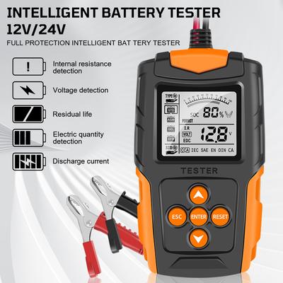 Tester Akumulatora Samochodowego Analizator Akumulatora Narzędzie do Rozruchu i Ładowania 12V 24V Automobilowe Narzędzia Diagnostyczne Do Akumulatorów Mokrych/Żelowych/Kwasowo-ołowiowych