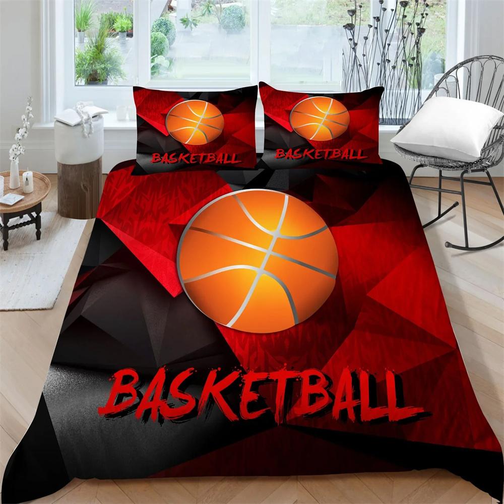 Basketball Duvet Cover King/Queen Size,sports Game Collections Bedding Set for Kids Teens Boys,athlete Bedroom Decor Quilt Cover