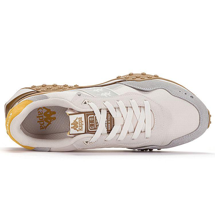 Kappa Casual Comfortable Fabric Two-Layer Cowhide TPU Non-Slip Shock Absorbing Low-Top Running Shoes Unisex sneaker Gray Brown K0DZ5MM07D-133
