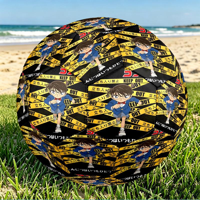 Detective Conan Print Size 5 Soccer Ball, PU Wear Resistant Football for Match Training and Daily Practice, Birthday Gift for Soccer Fans