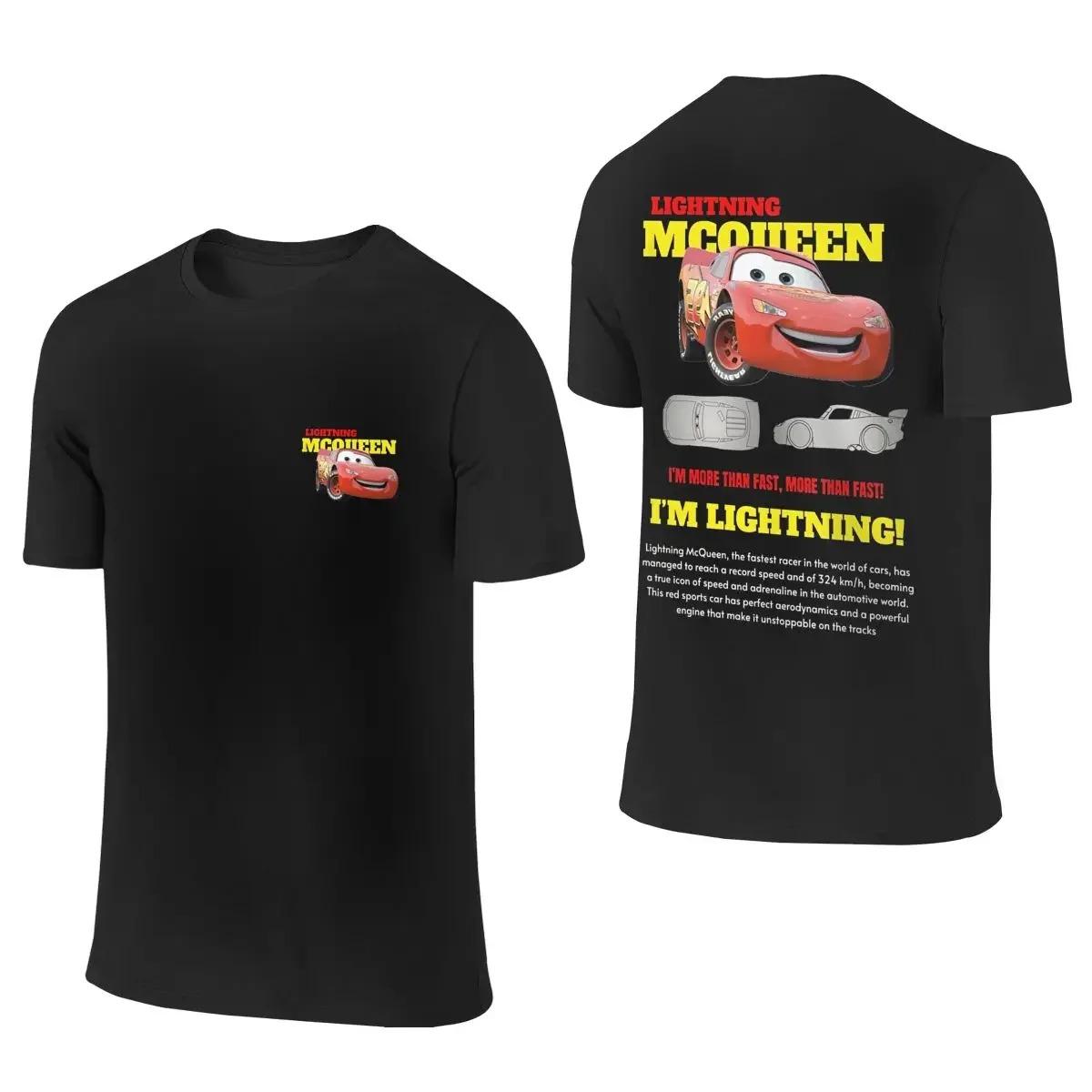 

Літня футболка Lightning Mcqueen та Sally для пар Футболки Mcqueen Sally Двосторонній принт Футболка для чоловіків жінок Бавовняна Оверсайз З коротким рукавом XXXL червоний
