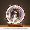 Ceramic Seated Guanyin On Lotus with Light Ring and Anjali Mudra for Home Decor