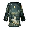 Women's Casual Fashion Caot Christmas Print Lightweight Medium Length Jacket Cardigan