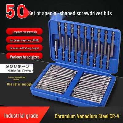 Electric Screwdriver Set: Phillips, Hex, and Triangle Bits