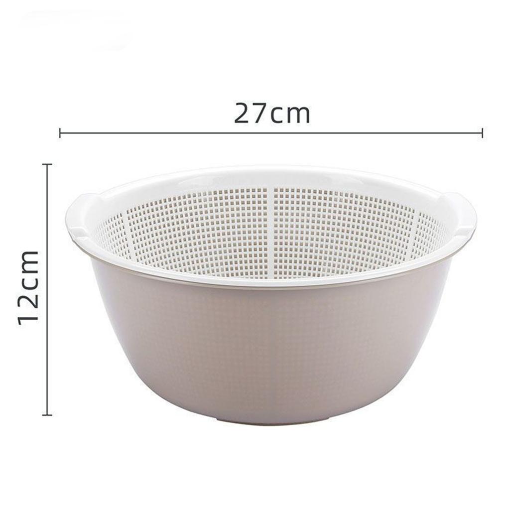 Fruit Colander Draining Bowl Plastic Thickened Double Layer Drainage Basket for Kitchen and Living Room