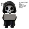 Sensenmann Statue Lese Figur 3D Gedruckte Mini Totenkopf Statue Vielseitige Schreibtischdekoration Niedliches Gotisches Skelett Ornament für Bücherregal,