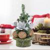 Desk Christmas Tree 8.66in Holiday Ornaments With Ball And Flower Artificial Christmas Tree For Home Workplace Coffee Shop