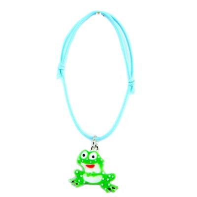 [Q1628] - Green Children's Designer Bracelet 'Lilipoupettes' (frog) - 20x15 Mm