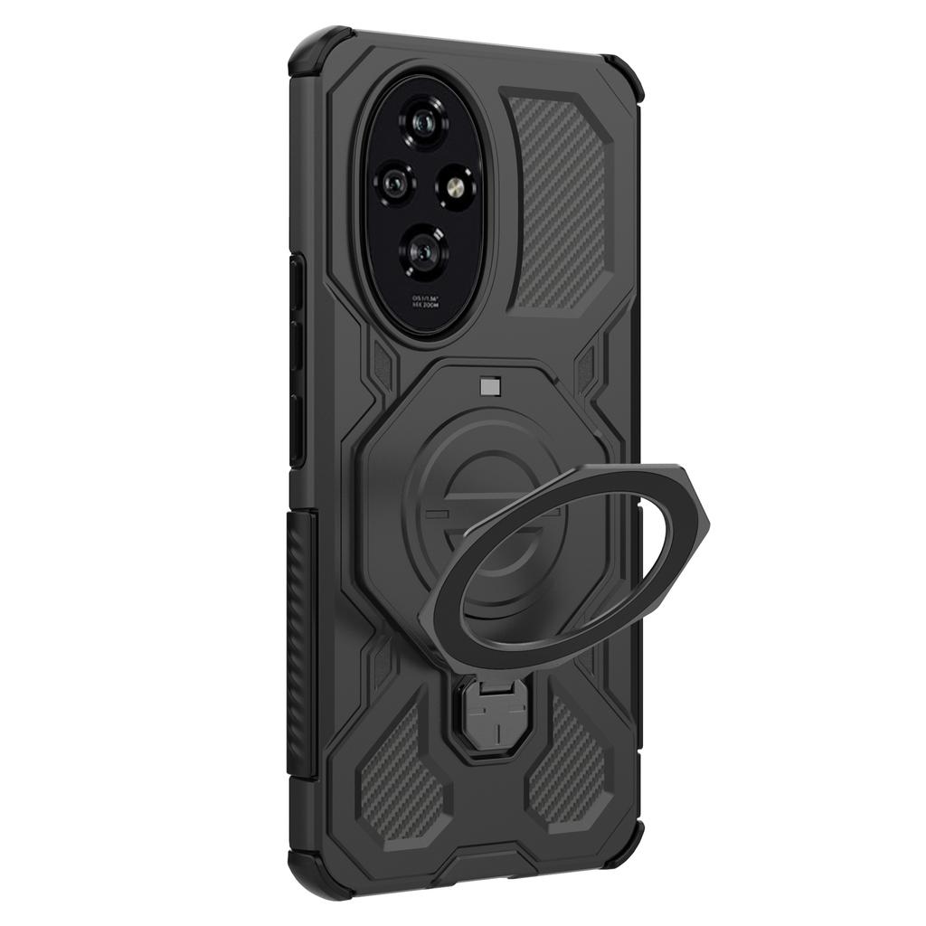 For Honor 200 5G Magnetic Case Rotating Metal Kickstand Shockproof PC+TPU Phone Back Cover