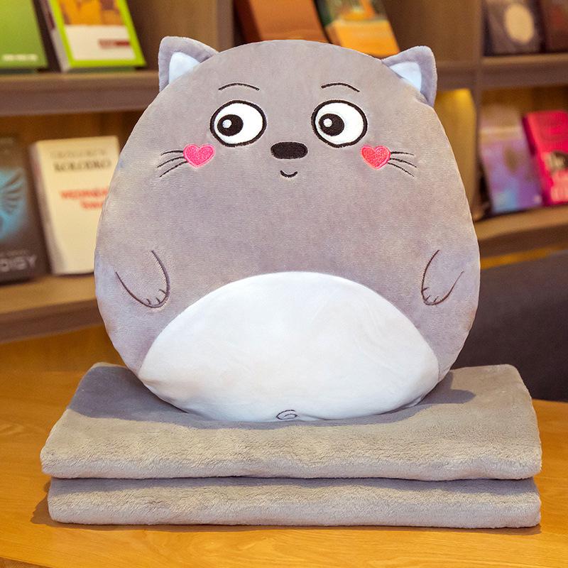 Fruit Animal 3-in-1 Pillow Blanket: Dual-Use Nap Pillow, Car Cushion, and Air Conditioning Blanket