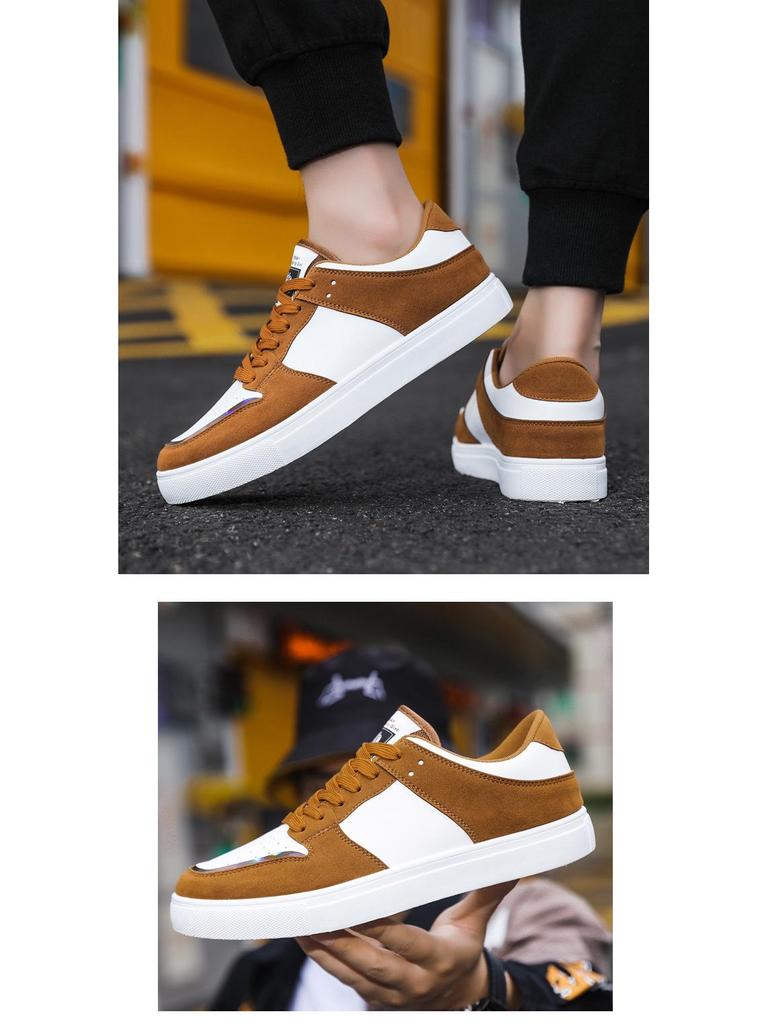 2024 Men's Korean-Style Black & White Panda Colorblock Low-Top Casual Sneakers