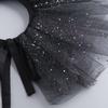 Multiuse Mesh Jabot Collar Vintage Victorian Costume Collar Cosplay Accessory Decorative Collar for Stage Performers