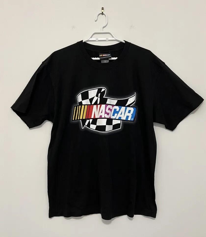 NASCAR Racing Logo Men Black T-shirt Size L Official Licensed Cotton L