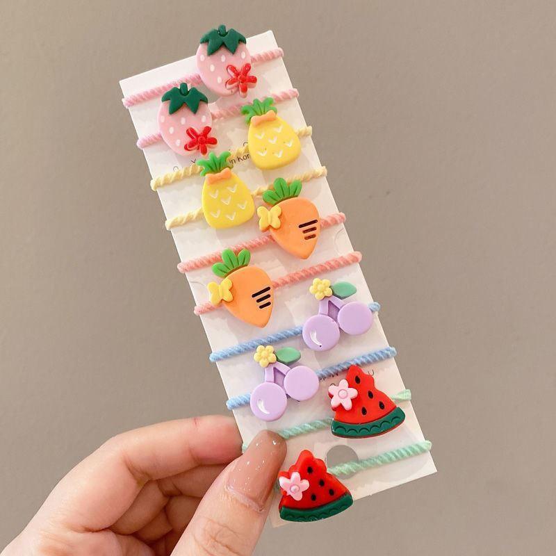 10Pcs/Set Girls Cute Cartoon Animal Rubber Band Elastic Hair Bands Children Headwear Hair Accessories Kids Headband Ornaments