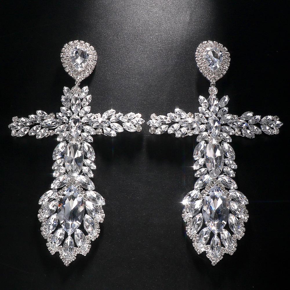 

Personalized Exaggerated Earrings Premium Light Luxury Pendant Earrings Women S Cross Earrings Accessories Earrings