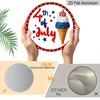 2D Flat 1pc Aluminum Independence Day-Themed Ice Cream Wall Decor 7.87 Inches X 7.87 Inches Patriotic Decor Suitable for Hanging On Front Doors