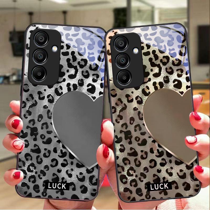 Iubire Pătată Pentru Samsung Galaxy A15 5G 54 4G 51 50 24 35 90 71 12 51 53 52S 80 22 34 Carcasă Telefon din Sticlă Călită Neagră