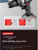 Dual Speed Industrial-Grade Cordless Impact Drill, Rechargeable Electric Screwdriver with Lithium Battery for Household and Multifunctional Use