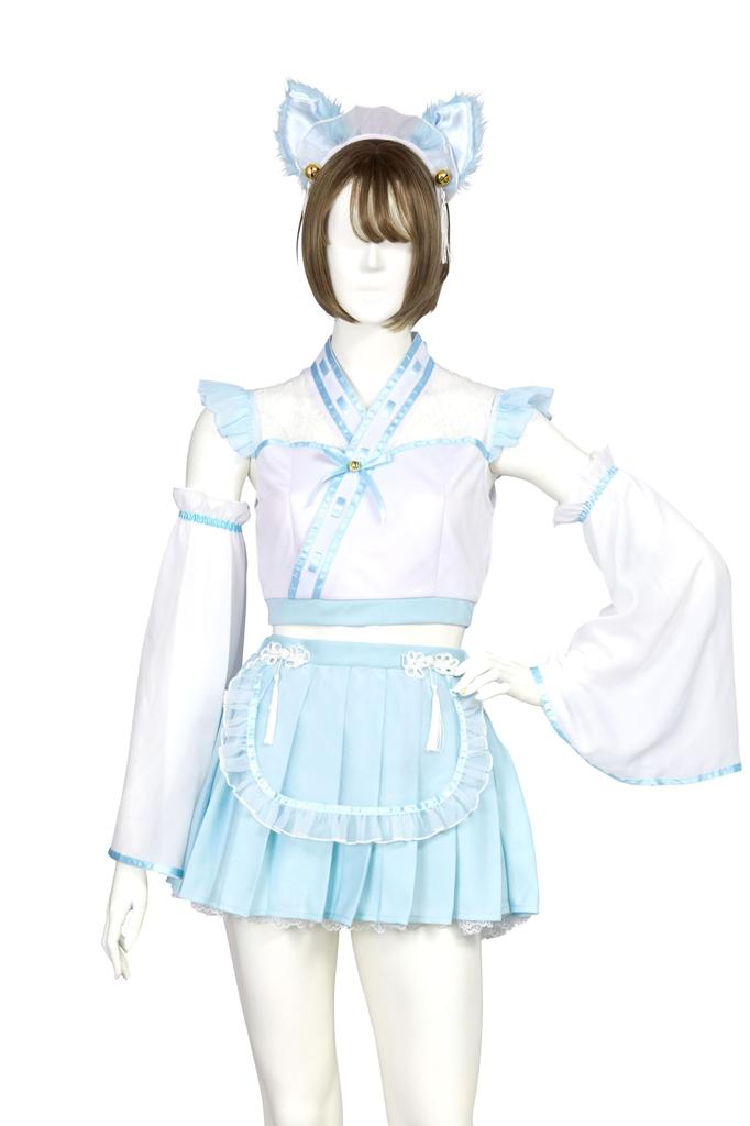 Clearstone SugarWhip Cosplay Halloween Fox Priestess Maid Blue Dámské
