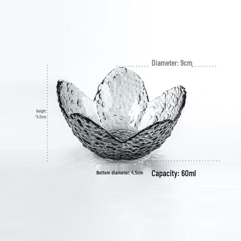 ZISIZ Hammered Glass Five-Petal Bowl Set