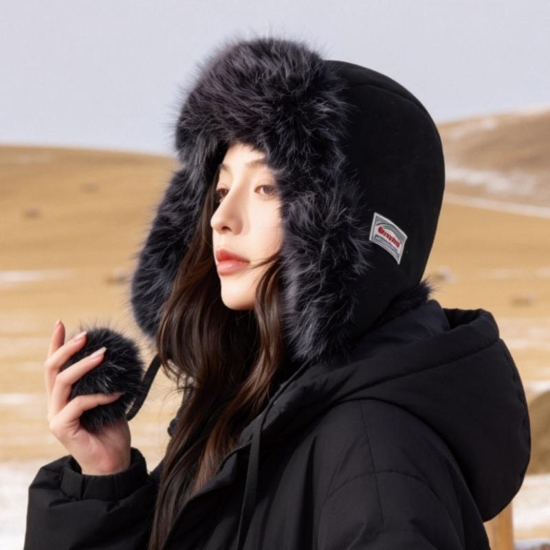 New winter outdoor windproof and warm Lei Feng hat thickened suede ear protection ski hat source direct supply