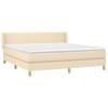 Vidaxl Continental Bed with Mattress, Cream, Fabric, 160X200 Cm