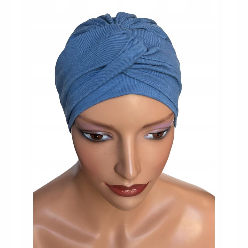 Sara Blue Bamboo Turban Hat for Every Woman